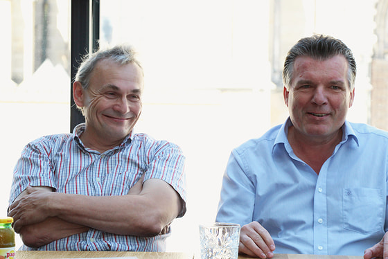 Regisseur und Schauspieler Franz Froschauer (l.) mit Autor Thomas Baum